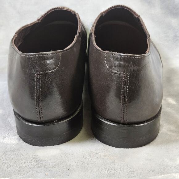 Stacy Adams Mens 11.5D Brown Cap Toe Slip On Dress Shoes Leather Goodyear